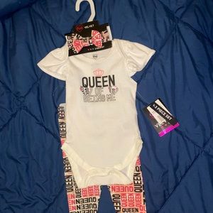 Baby girl ruffle cap sleeve 3 piece outfit set